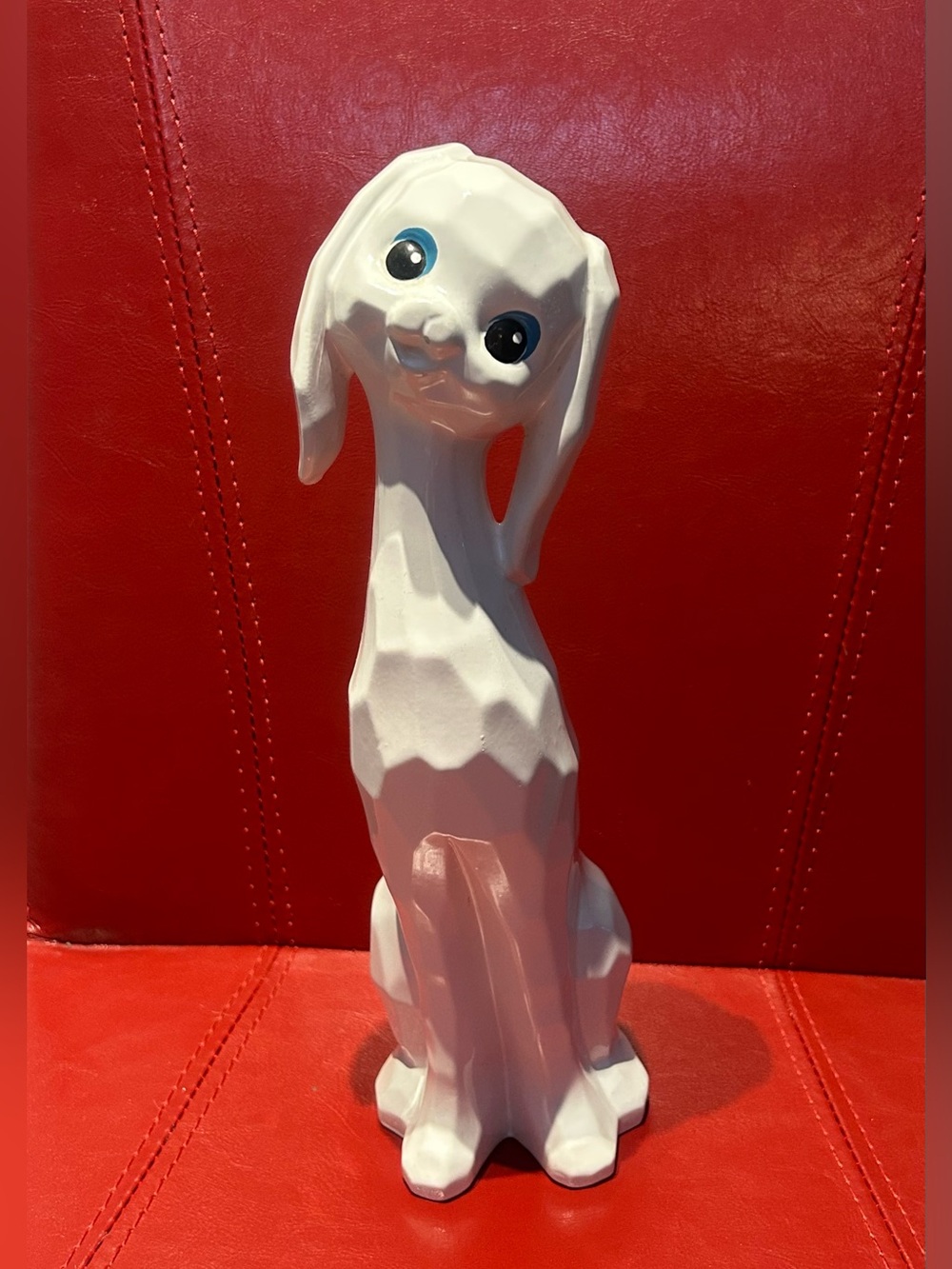 Vintage MCM Elpa Alcobaca Porcelaine Dog Figurine made in Portugal.